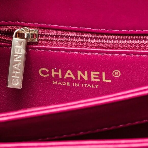 Chanel Fuchsia Quilted Lambskin Leather Small Trendy Bag - Picture 10 of 12